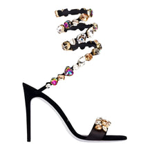 Load image into Gallery viewer, Crystal Snake Ankle Strap Sandals
