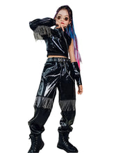 Load image into Gallery viewer, Patent Leather Fringe Pant Set
