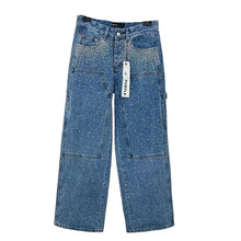 Load image into Gallery viewer, Crystal Starburst Pocket Denim Jeans-Modern Baby Las Vegas
