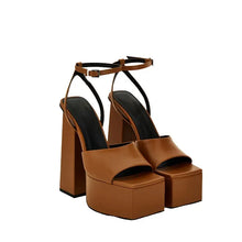 Load image into Gallery viewer, Square-Toe Thick Sole Platform Sandals
