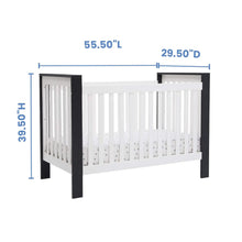 Load image into Gallery viewer, Black And White 4-in-1 Convertible Crib
