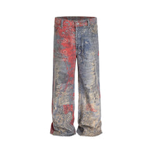 Load image into Gallery viewer, Paisley Digital Print Denim Jeans
