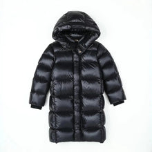 Load image into Gallery viewer, Long Ribbed Hooded Down Coat
