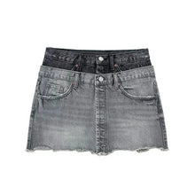 Load image into Gallery viewer, Double Patch Denim Mini Skirt
