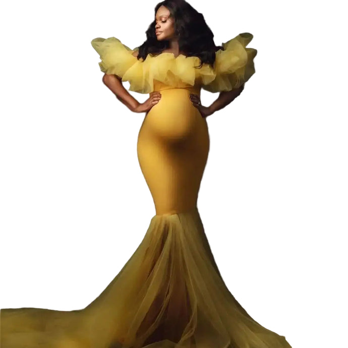 Ruched Mermaid Maternity Gown-Modern Baby Las Vegas