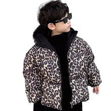 Load image into Gallery viewer, Short Leopard Puffer Coat
