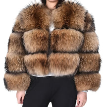 Load image into Gallery viewer, Blocked Fur Coat
