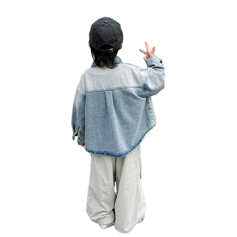 Faded Pocket Denim Top