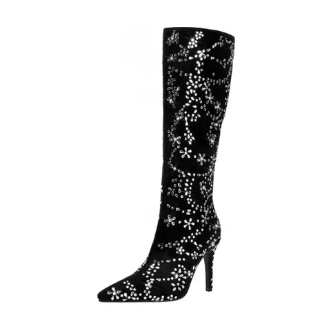 Luxury Floral Crystal Boots-Modern Baby Las Vegas