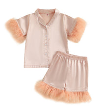 Load image into Gallery viewer, Satin Lined Pajama Shorts Set
