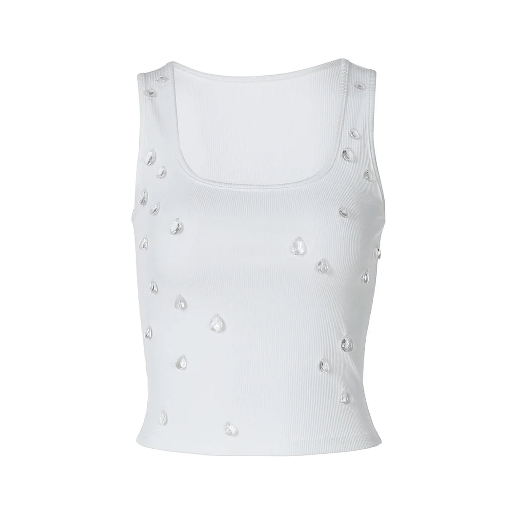 Clear Crystal Droplet Tank Top
