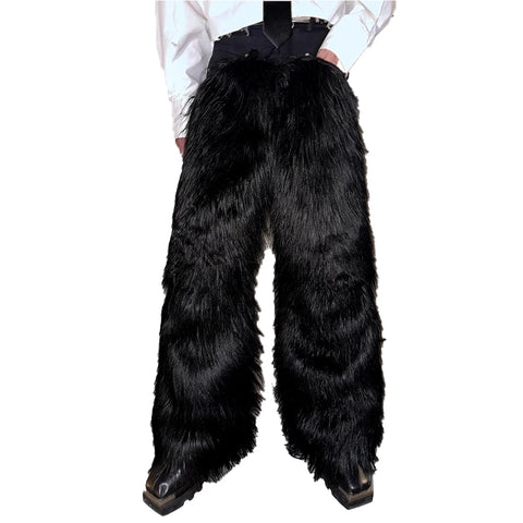 Shag Fur Wide Leg Pants