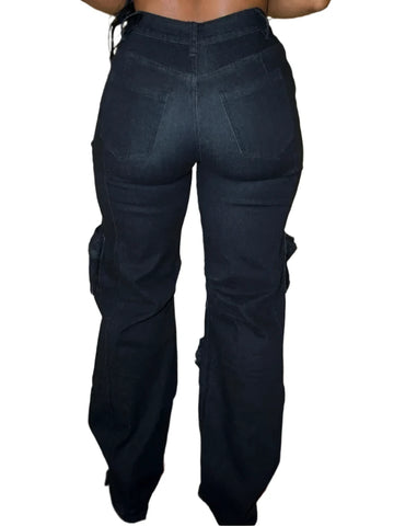 Tassel Diamond Hollow Out Pocket Denim Jeans-Modern Baby Las Vegas