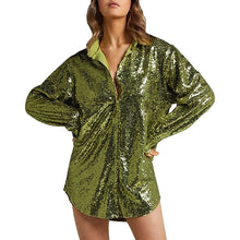 Load image into Gallery viewer, Sequin Shirt Dress

