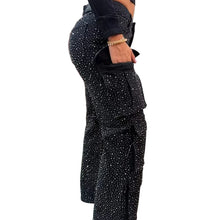 Load image into Gallery viewer, Crystal Cargo Denim Jeans
