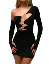 Load image into Gallery viewer, Hollow Out Chest Wrap Dress
