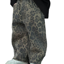 Load image into Gallery viewer, Leopard Denim Jeans
