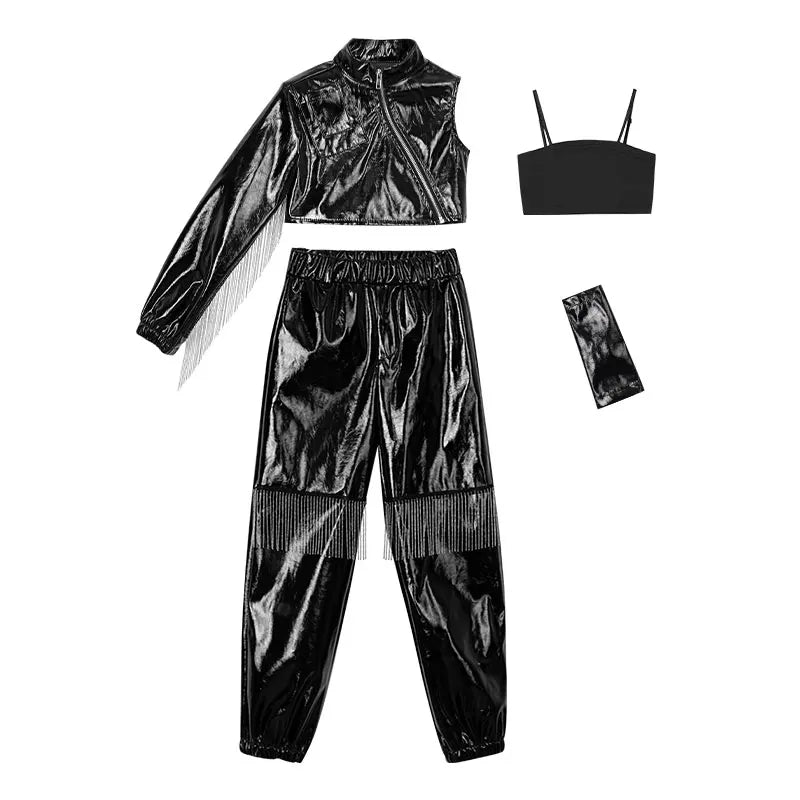 Patent Leather Fringe Pant Set-Modern Baby Las Vegas