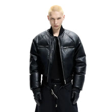 Load image into Gallery viewer, Oversized Leather  Cotton Padded Jacket
