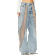 Load image into Gallery viewer, Mesh Hollow Out Denim Jeans
