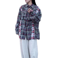 Load image into Gallery viewer, Plaid Cross Beaded Top
