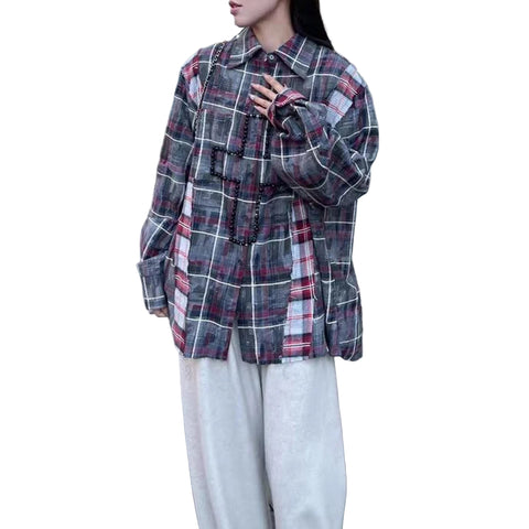 Plaid Cross Beaded Top-Modern Baby Las Vegas