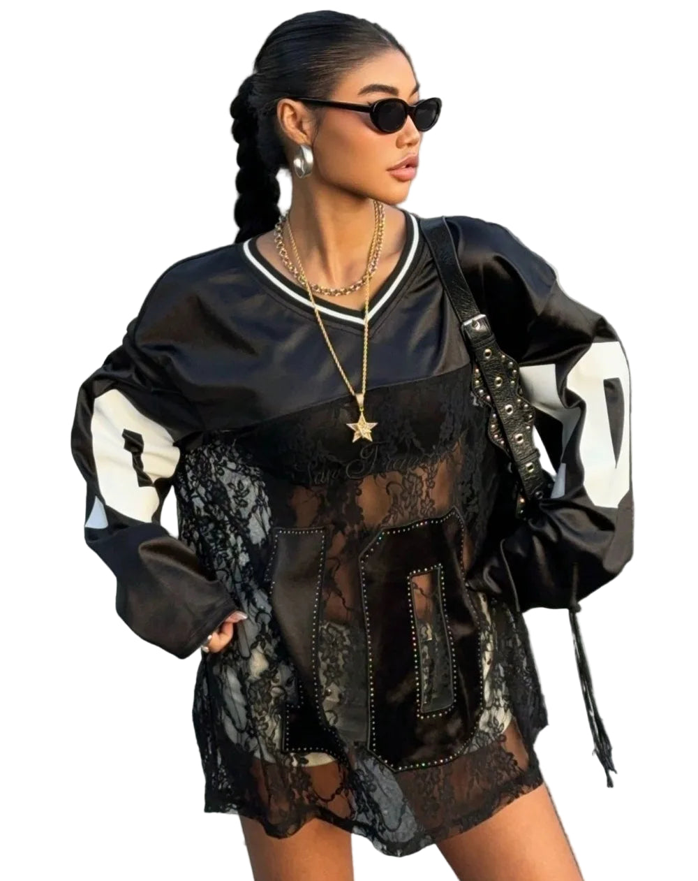 Lace Patch Number Sleeve Top-Modern Baby Las Vegas