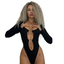 Load image into Gallery viewer, Hollow Out Metal Ring Bodysuit
