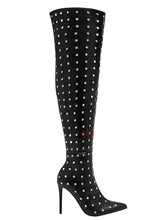 Load image into Gallery viewer, Speckled Rhinestone Thigh High Boots
