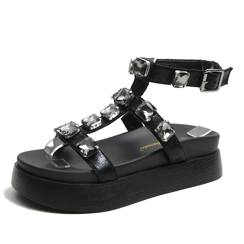 Crystal Platform Sandals