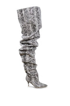 Load image into Gallery viewer, Slouchy Snake Print Boots
