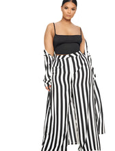 Load image into Gallery viewer, Black And White Striped  Pant Set
