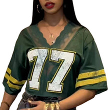 Load image into Gallery viewer, Lace Patch Number Jersey Top
