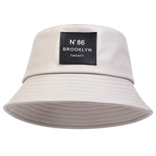 Load image into Gallery viewer, Leather Letter Bucket Hat
