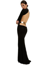 Load image into Gallery viewer, Backless Gold Strap Dress
