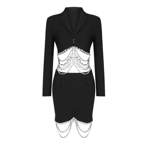 Drip Blazer Dress Set