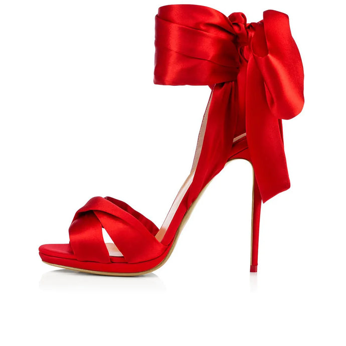 Satin Tie-Up Sandals-Modern Baby Las Vegas