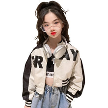 Load image into Gallery viewer, Gray Short Varsity Jacket
