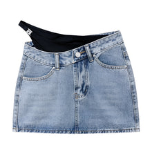 Load image into Gallery viewer, Letter Patch Pop Pop Out Denim Skirt
