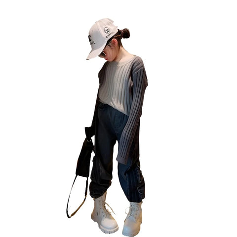 Gradient Two-Tone Ribbed Sweater-Modern Baby Las Vegas