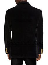 Load image into Gallery viewer, Luxury Black Patch Velvet Suit
