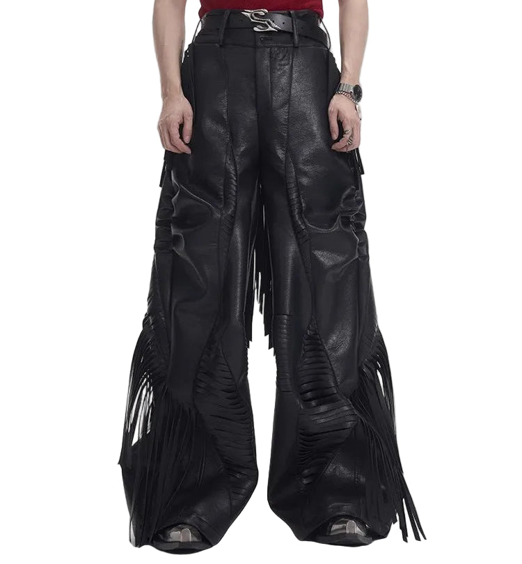 Fringe Leather Pants
