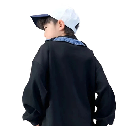 Layered Patch Denim Top-Modern Baby Las Vegas