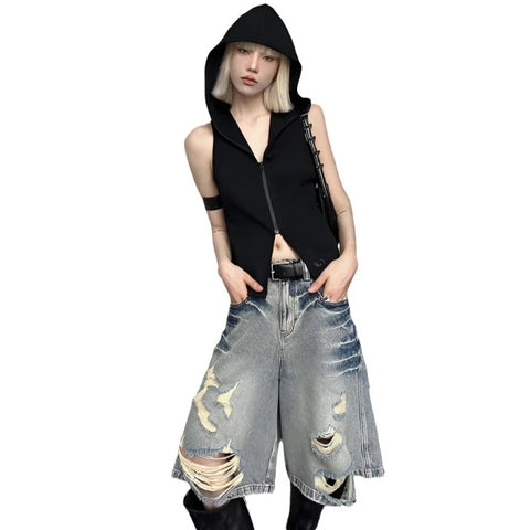 Ripped Vintage Denim Shorts-Modern Baby Las Vegas