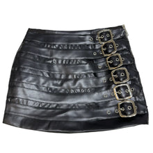 Load image into Gallery viewer, Multi-Buckle Leather Mini Skirt
