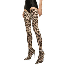 Load image into Gallery viewer, Over-The-Knee-Leopard Sock Boots
