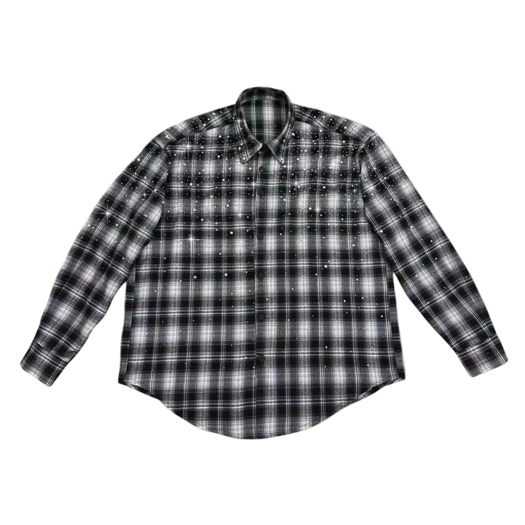 Crystal Ombre Speckled Plaid Top
