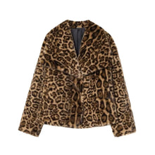 Load image into Gallery viewer, Thick Leopard Faux Fur Coat
