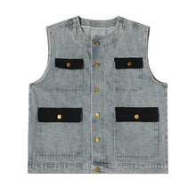 Load image into Gallery viewer, Patch Pocket Denim Vest
