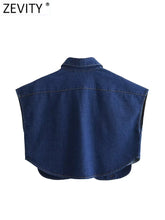 Load image into Gallery viewer, Dark Denim Pocket Crop Top
